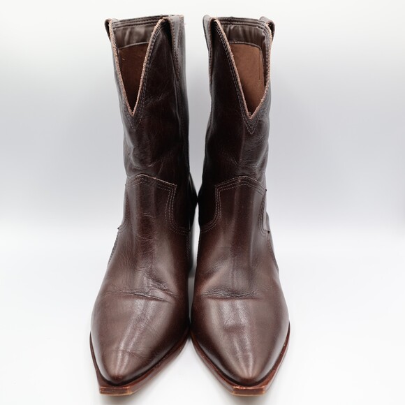 KAANAS Porto Dark Brown Leather Western Boots Women’s Size 10M - Picture 3 of 11
